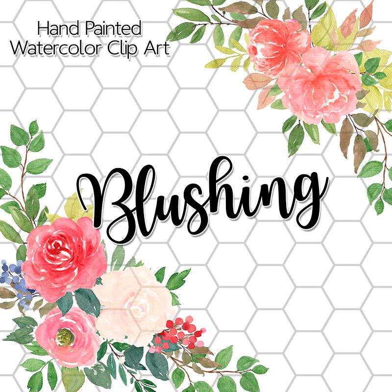 Watercolor Flower Clip Art Blush Floral Clipart Watercolor | Etsy