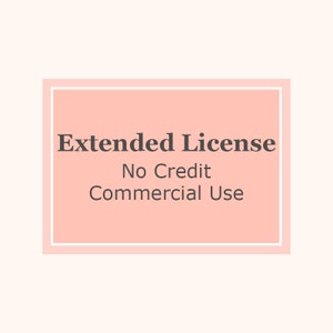 Extended License for Commercial Use - No Credit Commercial License