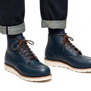 Navy Blue Moccasin Boots - Etsy display picture 2