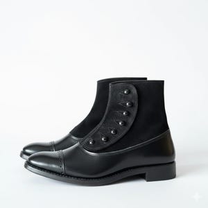 formal dress boots womens Womens Dress Oxfords Slip on Ankle Booties Fashion Leather Pointed Toe Stacked Mid Heel Office Work Short Dressy Boots Winter Fall Shoes for Ladies