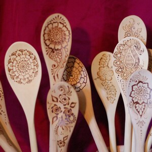 Freehand Mehndi Design Pyrography Kitchen Spoon - Etsy