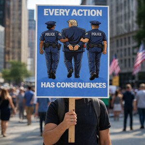 Cartel de protesta "No a los reyes en Estados Unidos", anti-Trump, "Cada acción tiene consecuencias", "Tengo un sueño", póster para la manifestación "Resiste el fascismo" (imprimible digital)