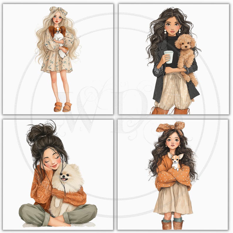 Whimsical Dog Lover Clipart: Watercolor Graphics (Digital Download – 78 PNGs) image 11