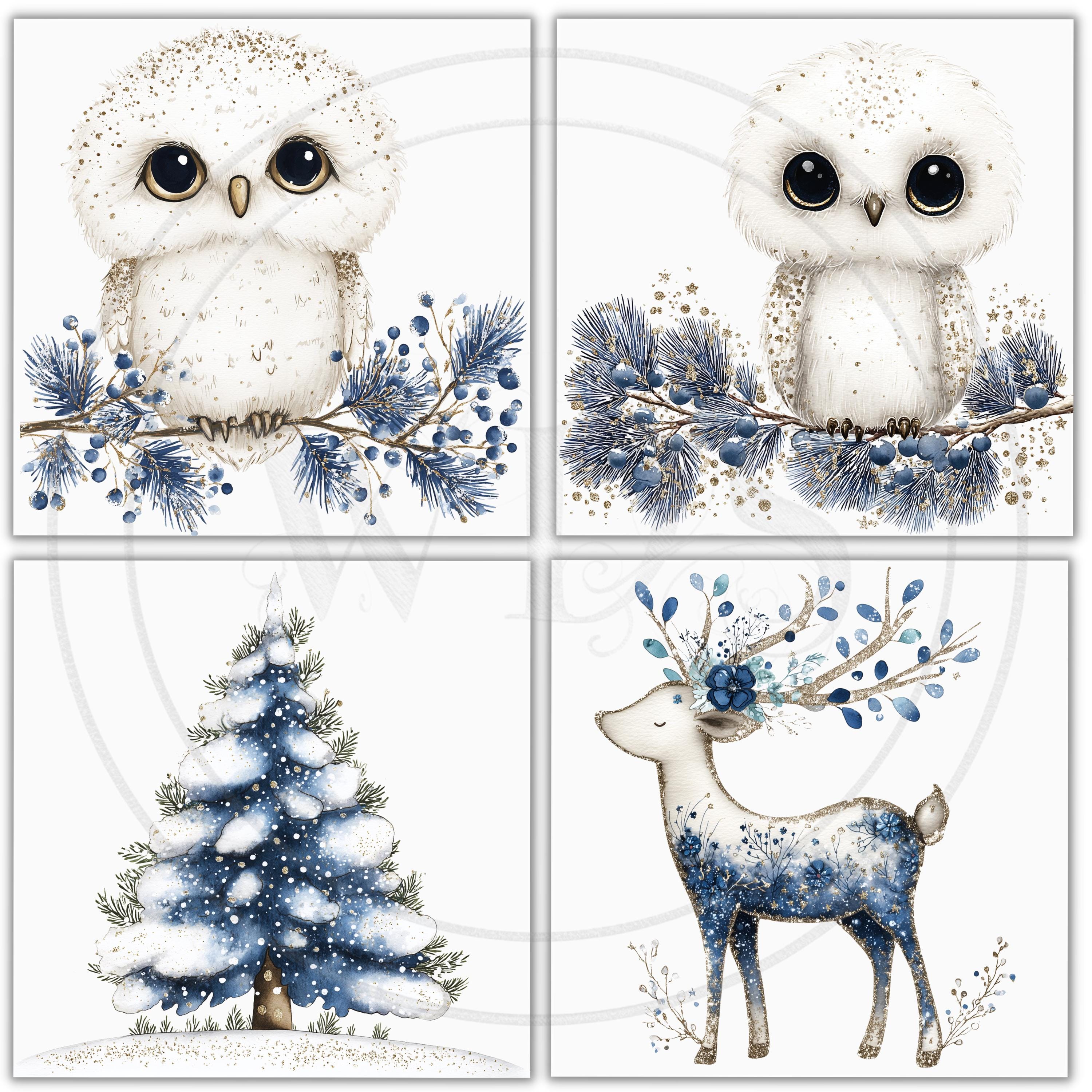 Woodland Animals Winter Clipart Bundle, Cute Animals Graphics, Digital ...
