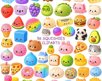 56 Glitter Squishy Clipart PNG Bundle, Cute Kawaii Dumpling Clip Art, Sparkly Food Characters, Whimsical Asian Food Graphics, Commercial Use