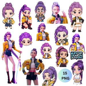 K-pop Demon Hunters 15 Clipart, Huntrix Rumi PNG, Sa-ja Girls, Kpop Demon hunter Inspired Movie Png, Demon Hunter Merch, Digital Download