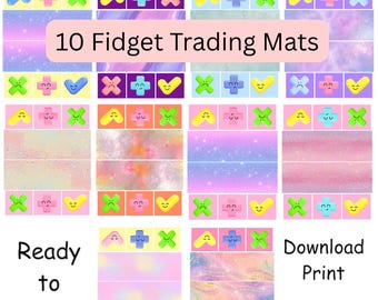 Squishy Trading Glitter Mat for Kids, Fidget Toy Trading Mat, Small and Large both Sizes, Instant Download, Commercial Use