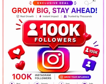 100k Instagram Followers + 1000 Free |100,000 IG Starter Pack | Instagram Growth Starter | Organic Social Media Growth | Digital Download