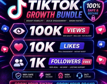 100K TikTok Views + 10K Likes + FREE 1K Followers | Fast Delivery | TikTok Growth Package | Fast Delivery
