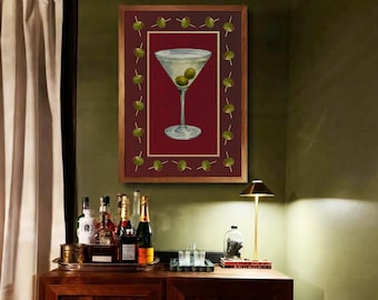Dirty Martini Olive Frame Digital Wall Art