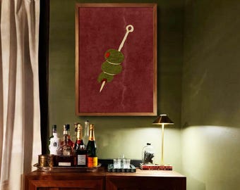 Dirty Martini Olive Stick Digital Wall Art