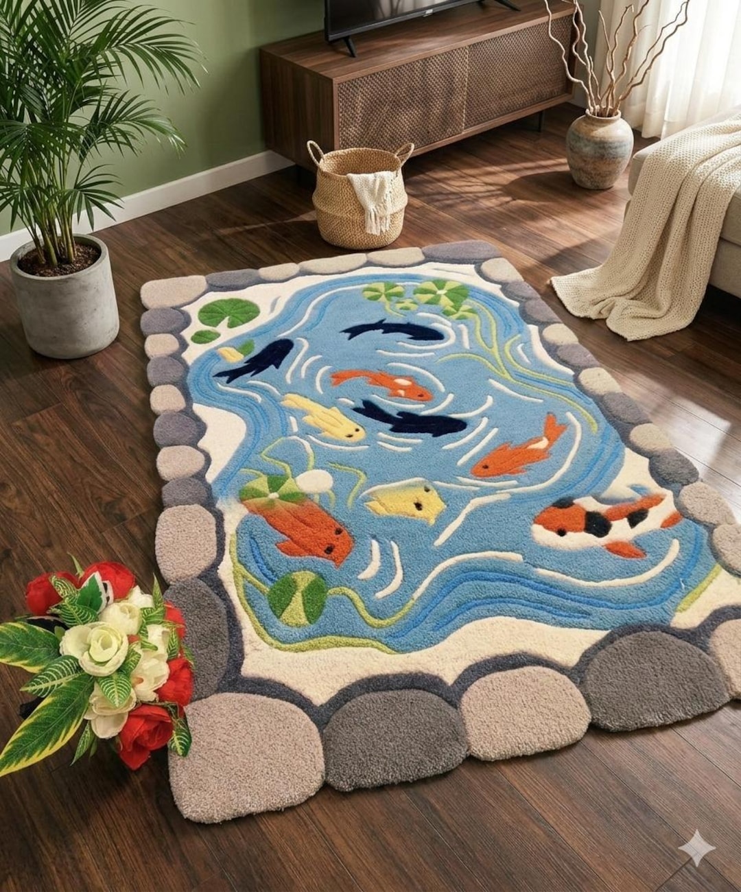 Outdoor Rug Fish Hand-tufted Kids Fish Pond Rug – Colorful Aquarium Playroom Carpet - Etsy