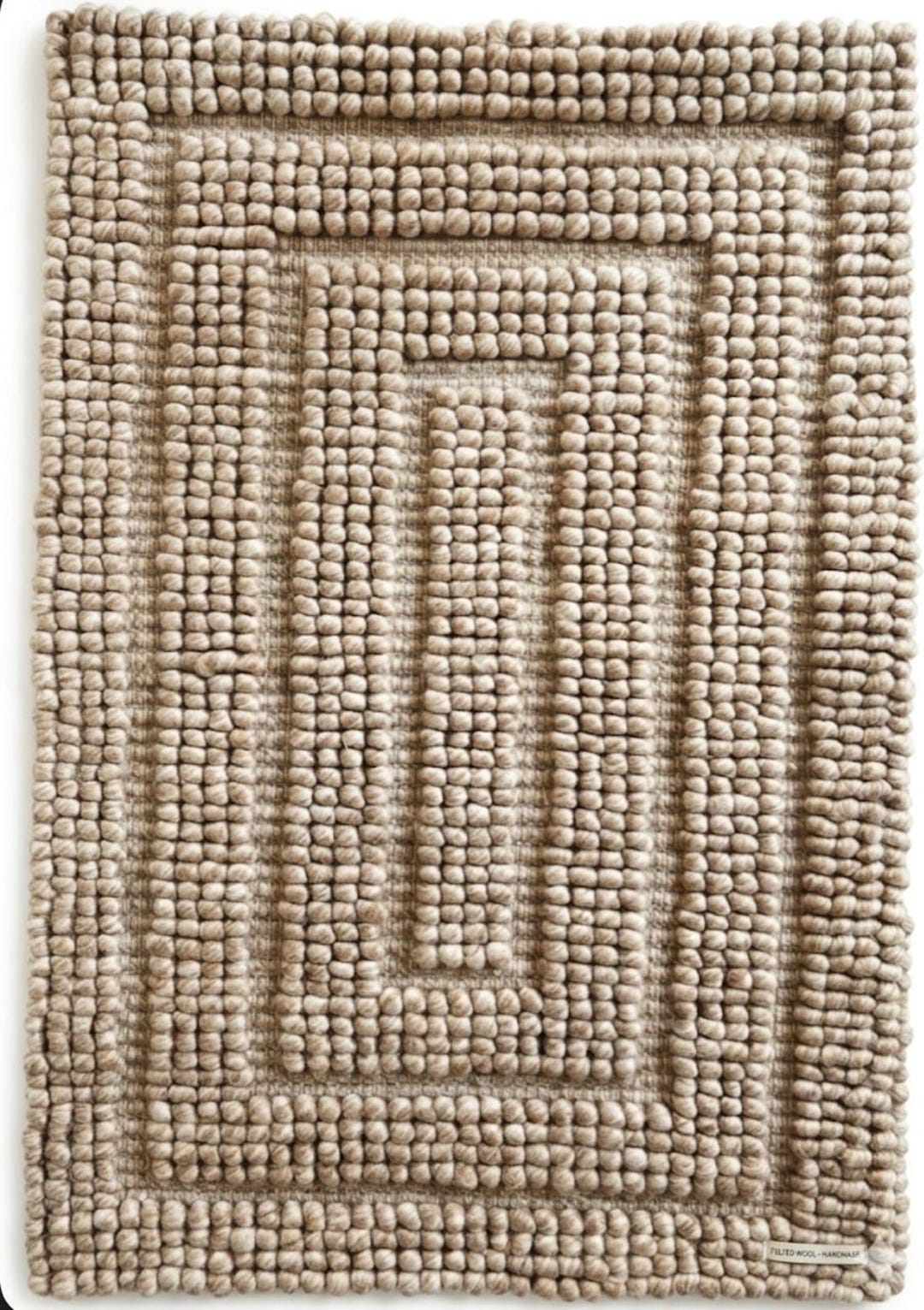 Very Chunky Rug Handmade Chunky Wool Rug - Natural Beige Popcorn Texture Area Rug ...