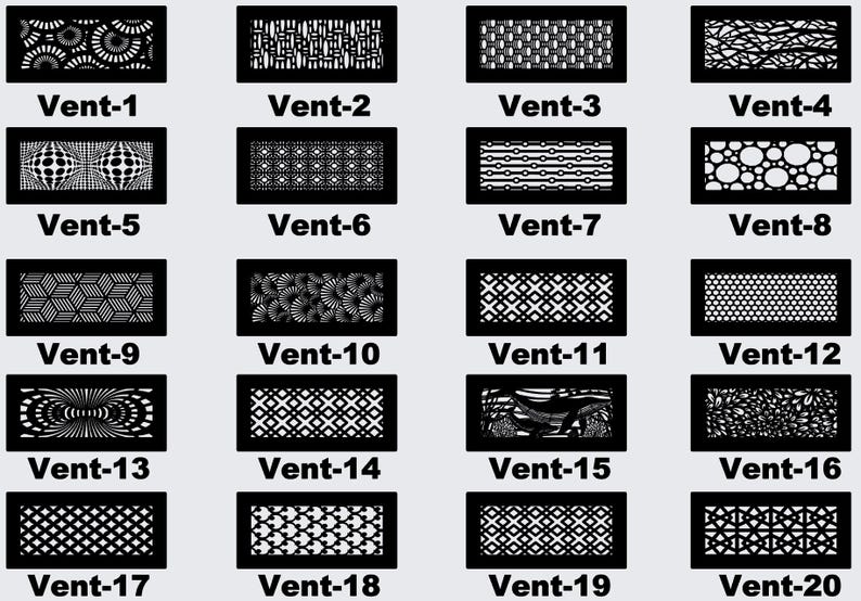 Vent Panel Patterns Custom Stainless Steel Vent Covers – 40+ Designs – Flush Mount Option ...