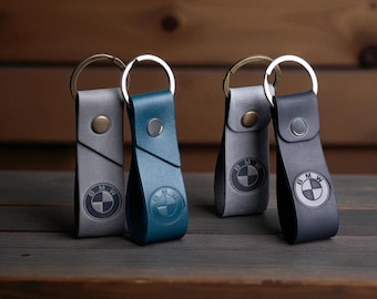 Leather BMW Keychain Leather Keyring Premium Car Key Ring