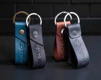 Leather TOYOTA Keychain Leather Keyring Premium Car Key Ring