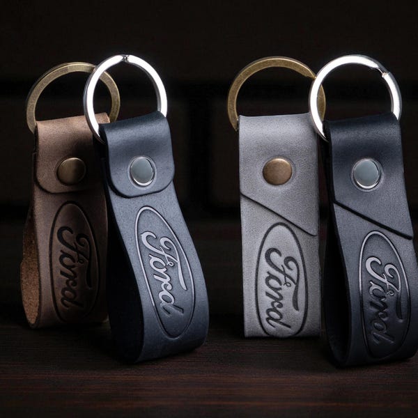 Leather FORD Keychain Leather Keyring Premium Car Key Ring