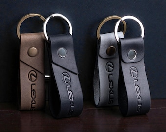 Leather LEXUS Keychain Leather Keyring Premium Car Key Ring