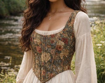 Medieval Corset Pattern PDF | Overbust Corset Sewing Pattern | Renaissance Bodice | Cottagecore Dress | XS-XL Pattern