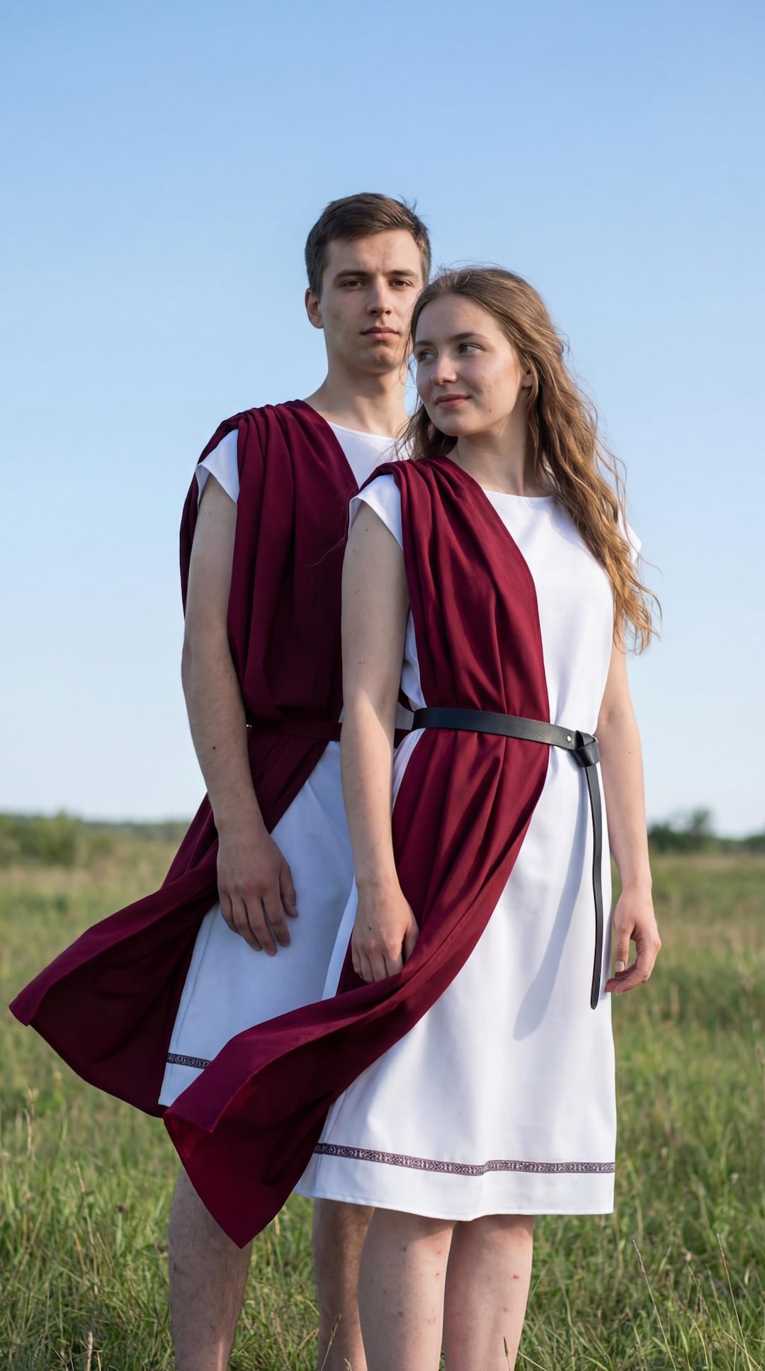 Roman Gladiator Costume Cape for Adults, Toga Cloak, Maroon Sash ...