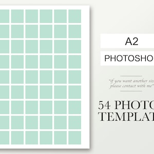 A2 Photo collage template, storyboard for photographers, photo composite, digital template, picture collage, psd template, 54 pictures