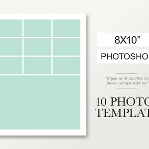 Storyboard template, 8x10 picture collage template, Photoshop collage template, birthday photo template, wedding composite, 10 photos