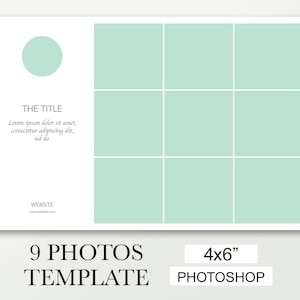 Modello di marketing, collage di carte fotografiche 4x6, modello di carta promozionale, composito di laurea, Storyboard per fotografi, 9 immagini