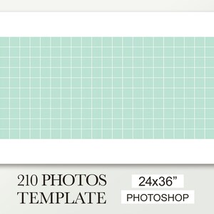 Wall poster collage template, 24x36 school photo collage template, big digital photography template, canvas collage template, 210 pictures