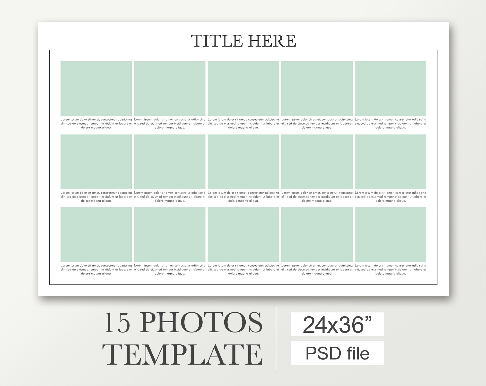 24x36 Photo collage template for 15 pictures -, photo collage template