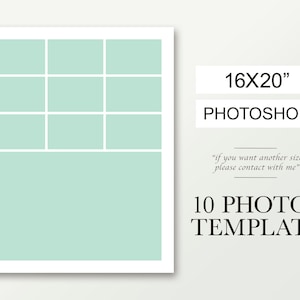 Storyboard template, 16x20 picture collage template, Photoshop collage template, birthday photo template, wedding composite, 10 photos