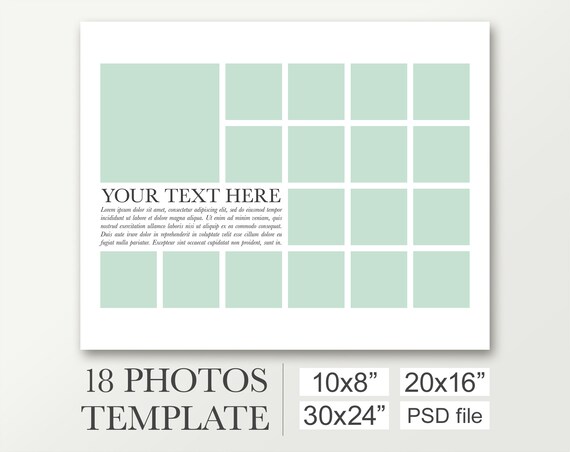 Class Photo Template for 18 Pictures. School Layout. Photoshop - Etsy