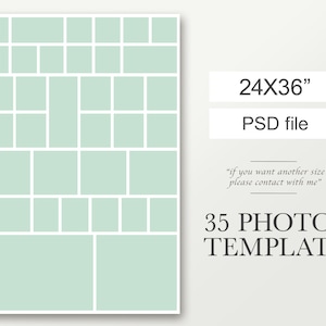 24x36 Photo template for 35 pictures -, photo collage template