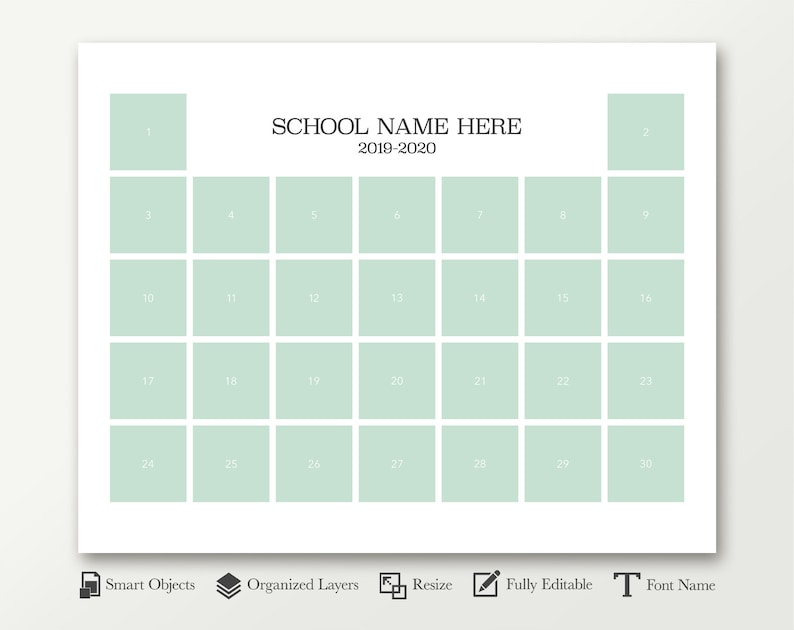 8x10 School Composite Template for 30 photos. Photo collage Etsy