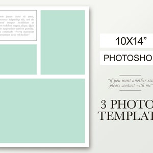 3 Foto'sbord, 10x14 promocollagesjabloon, presentatiecomposiet, Storyboard voor fotograaf, digitale collage, postkaart van 3 foto's