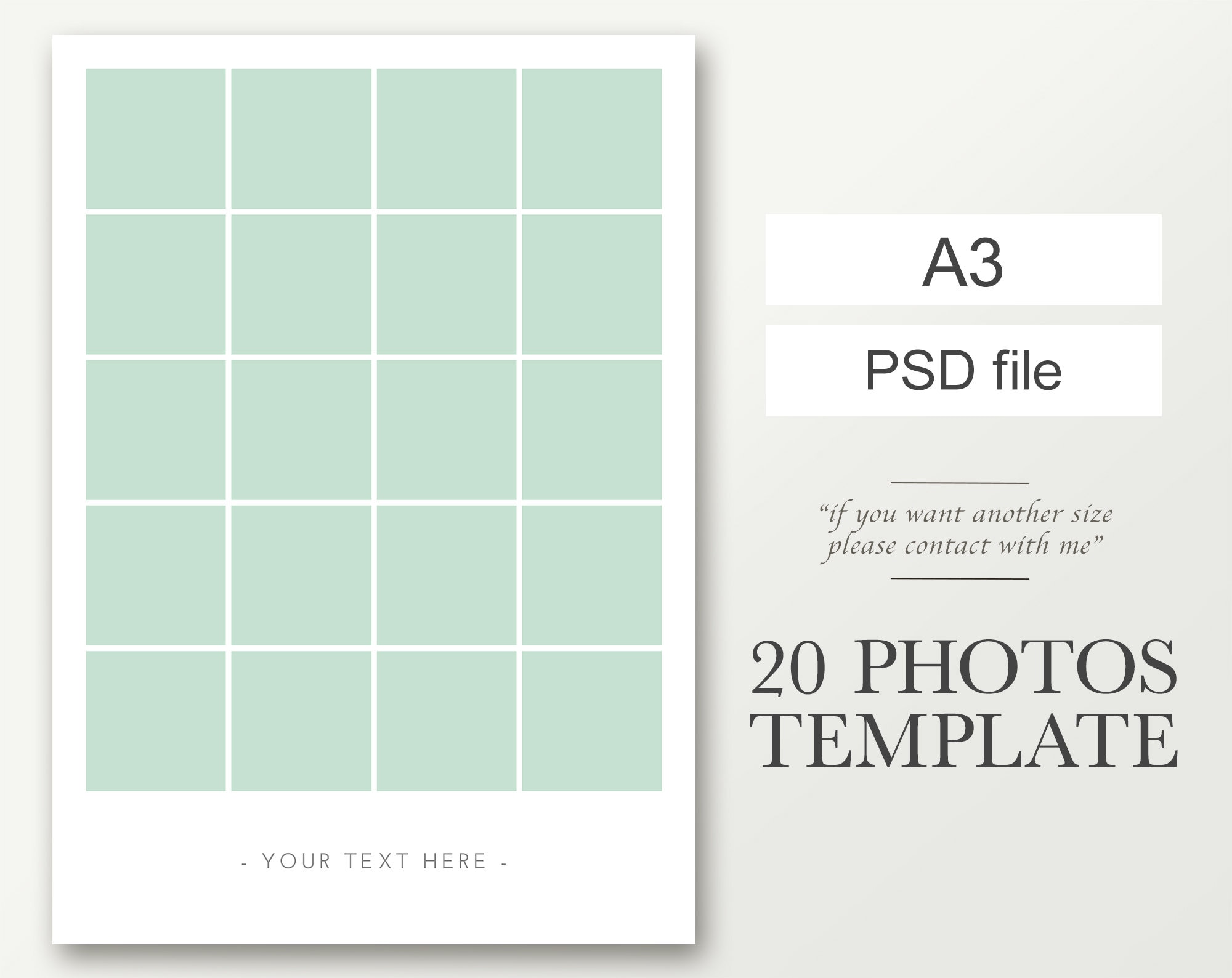 A3 Photo Collage Template for 20 Pictures Photo Collage Etsy Australia