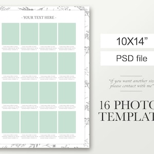 10x14 Plantilla promotie voor 16 foto's