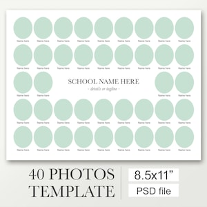 8,5x11 Schule Verbund für 40 Fotos. Diese digitale Vorlage funktioniert mit Photoshop und Photoshop Elements
