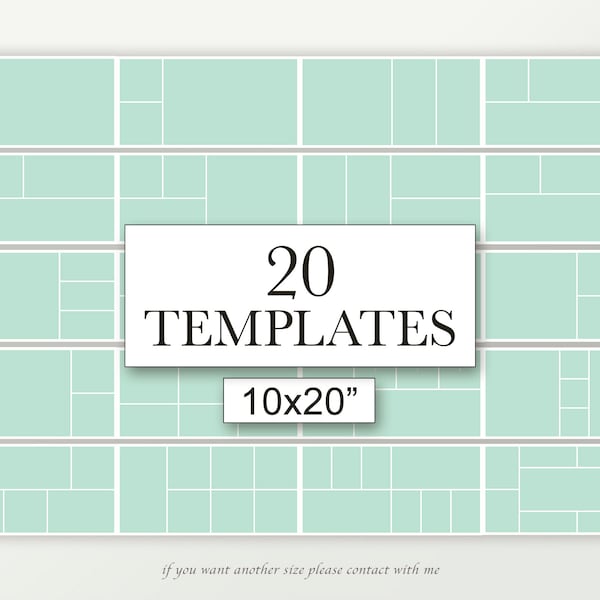 20 collage templates pack, 10x20 album storyboard, photo collage template, 10x20 set Storyboard for photographer, 20 templates