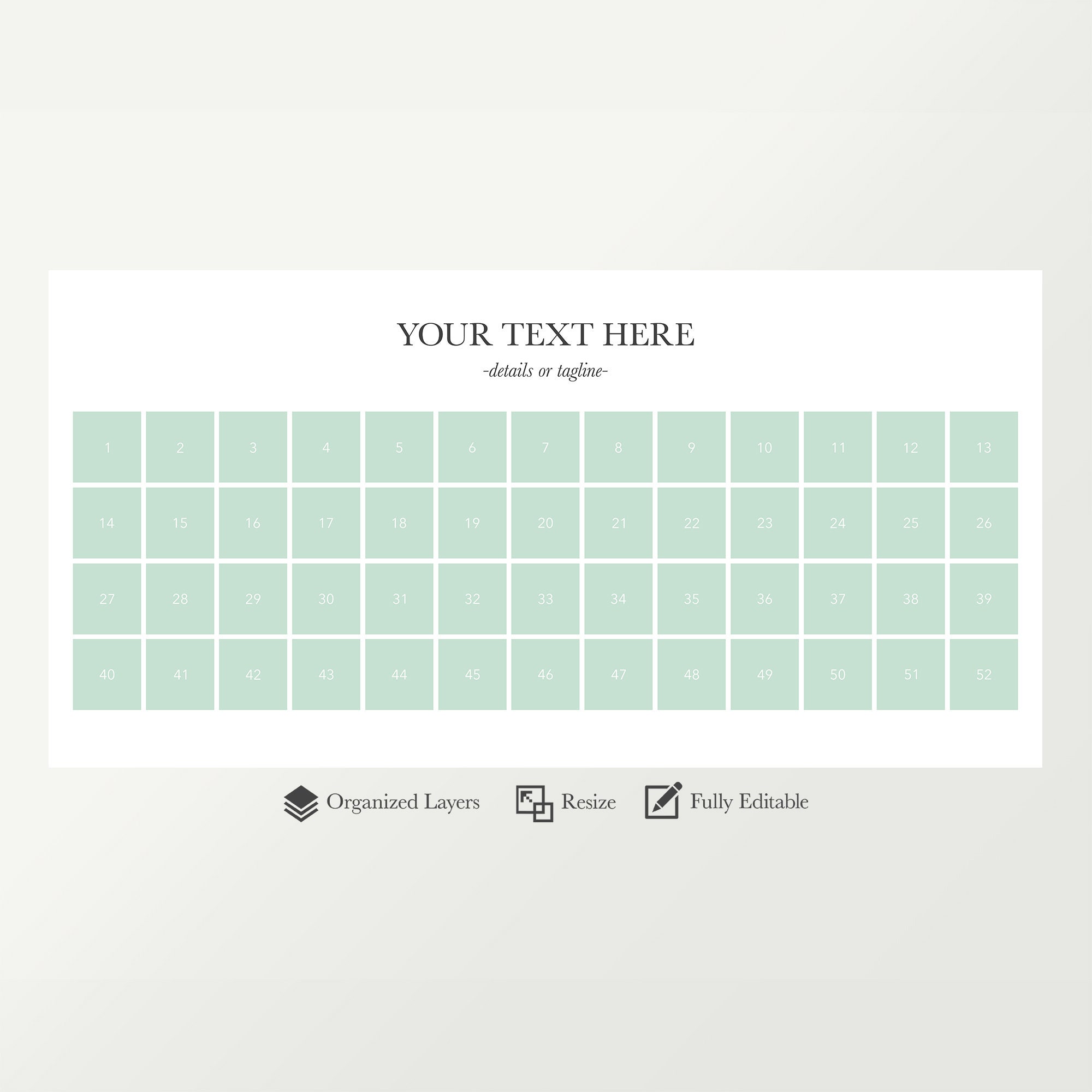 10x20 Photo Collage for 52 Weeks. 4x8 Photo Collage Template. 5x10 ...