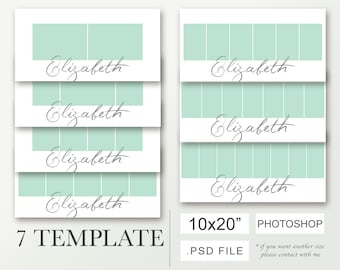10x20 Storyboard collage templates, photo collage template, newborn for photographers, family collage template, 7 templates, photoshop photo