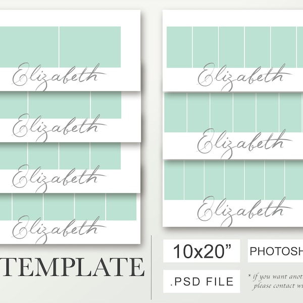 10x20 Storyboard collage templates, photo collage template, newborn for photographers, family collage template, 7 templates, photoshop photo