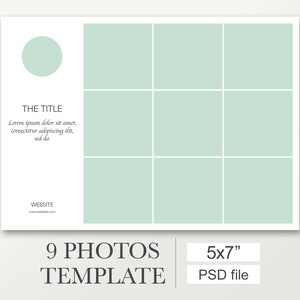 5x7 plantilla promocional para 9 fotografías