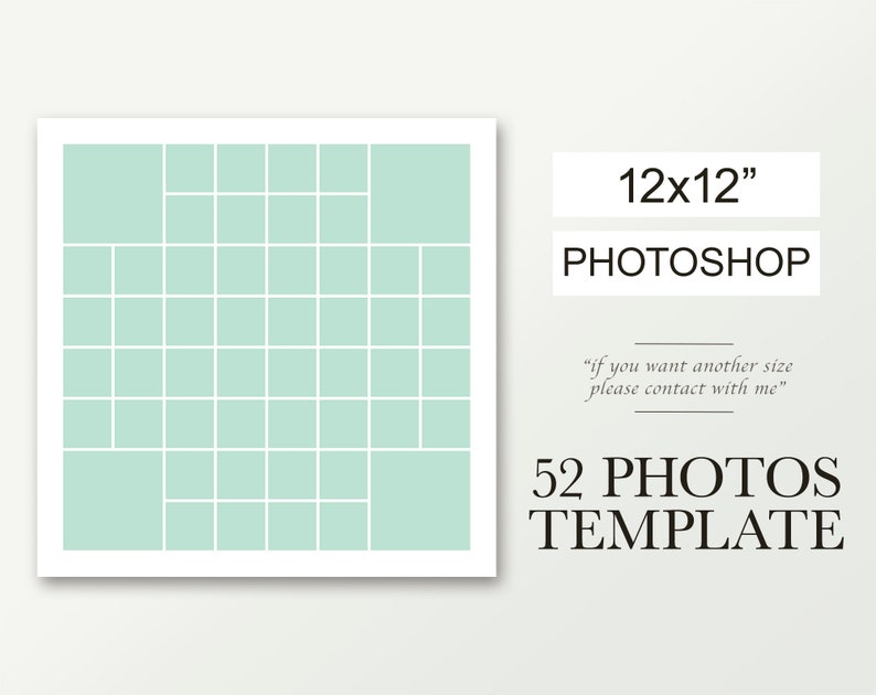 12x12 Photo Collage Template, 52 Weeks, Storyboard for Photographers ...