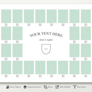 May include: A printable template for a photo collage with 24 image placeholders. The template is designed to look like a football field with a green background and white lines. The text "YOUR TEXT HERE -detail or tagline- LOGO" is at the top of the template.
