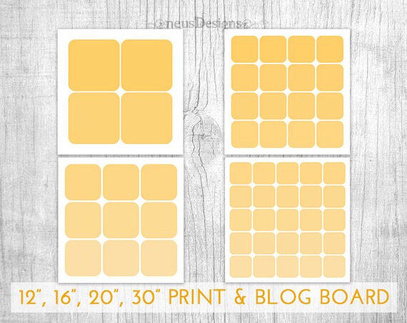 Photo Collage Template, 12x12, 16x16, 20x20 & 30x30 Storyboard for photographers and 900x900px for blog boards, 4 to 25 pictures