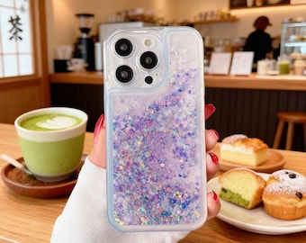 Glitter Quicksand Luminous Phone Case for iPhone 16 15 14 13 | Glow-in-the-Dark Soft Cover
