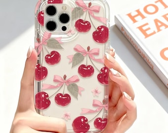 Cherry Clear iPhone Case 17–7 | Soft Shockproof Coque