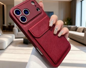 IPhone Wallet Case Leather Card Holder Shockproof Cover All Models