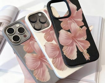 Pink Hibiscus Phone Case | Floral Shockproof Cover for iPhone 17–11