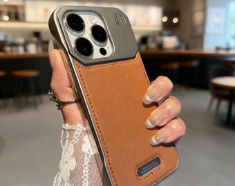 Aromatherapy Leather iPhone Case Magnetic Frameless Shockproof Business Cover
